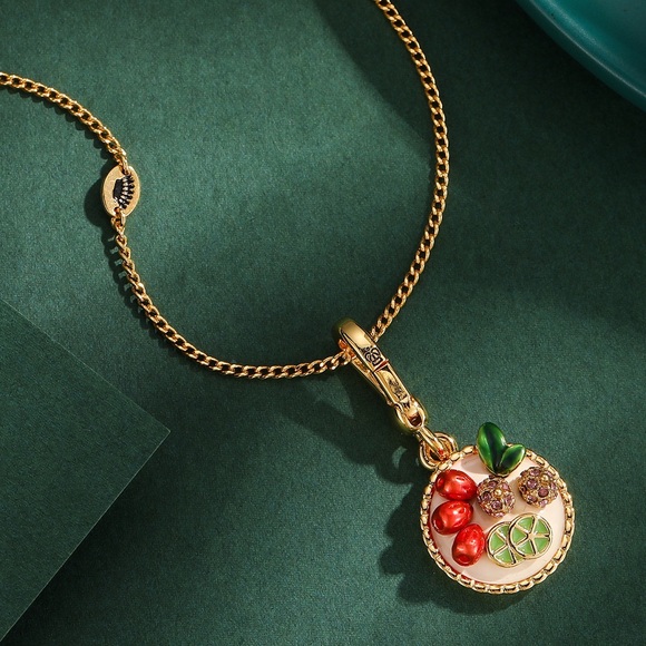 Juicy Couture Gold Necklace with Red and Green Accents - Picture 2 of 5